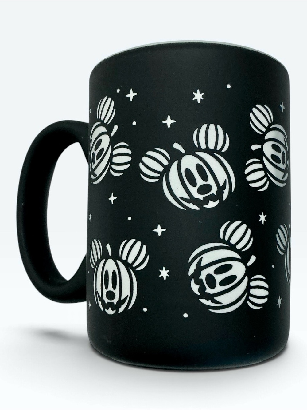 Disney Mickey Mouse Halloween Pumpkin Jack-O-Lantern Head Mug Black White 2024